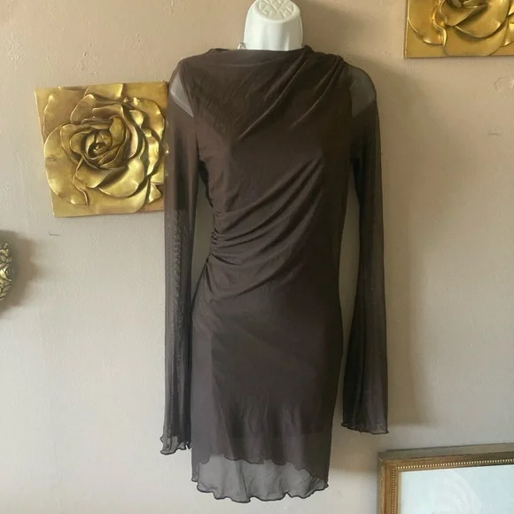 Fashion Nova Brown Mesh Dress - Picture 4 of 5